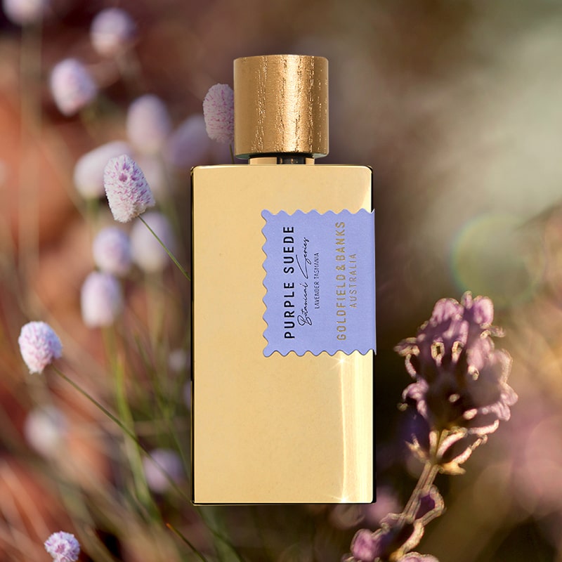 Lila Wildlederparfüm